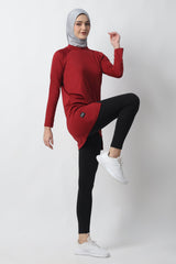 Devonee Long Top - Red Dahlia
