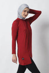 Devonee Long Top - Red Dahlia