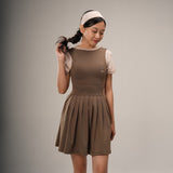 Nala Pleats Dress - Brown