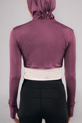 Kina Sport Crewneck Manset Olahraga - Plum
