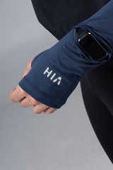 Kina Sport Turtleneck Manset Olahraga - Navy