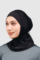 Kina Sport Hijab Olahraga - Black