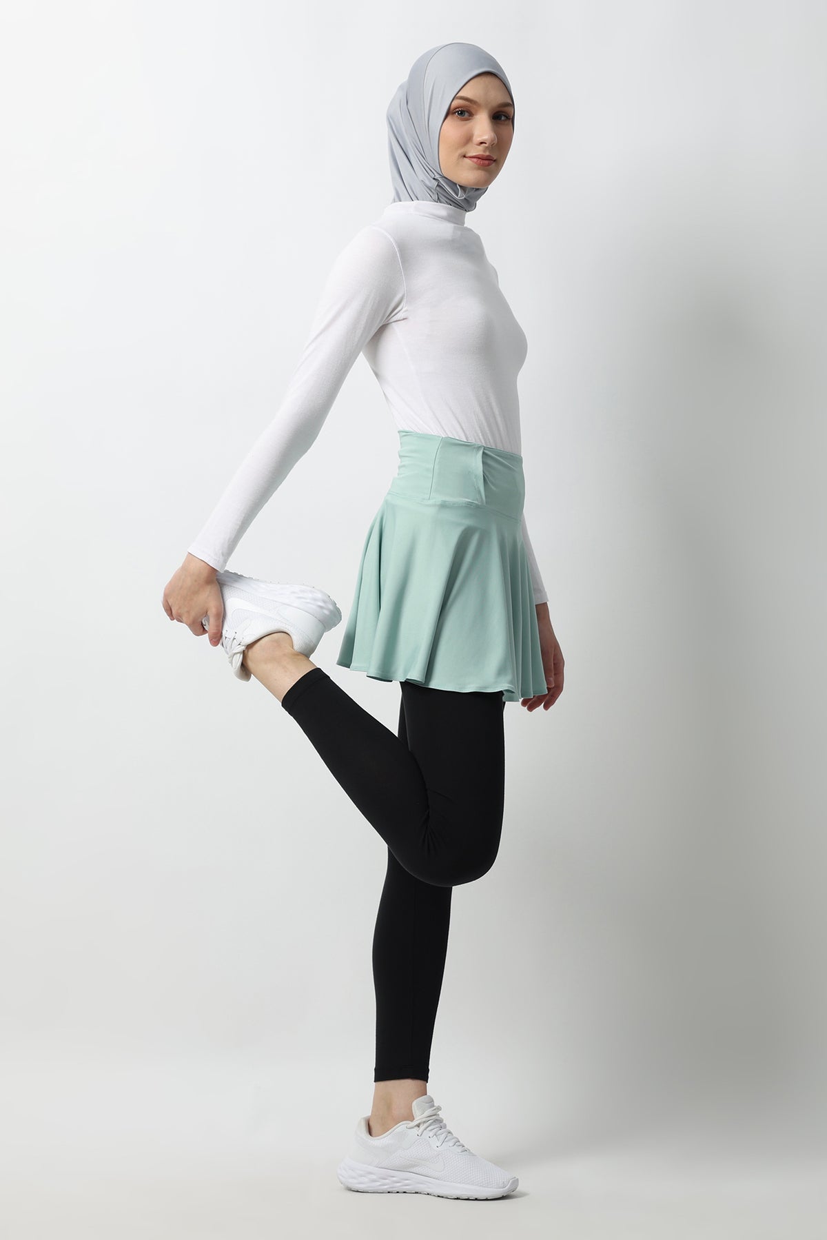 Hijab Flowy Mini Skirt Modestly Yezwe Turkish Short Top And Skirt