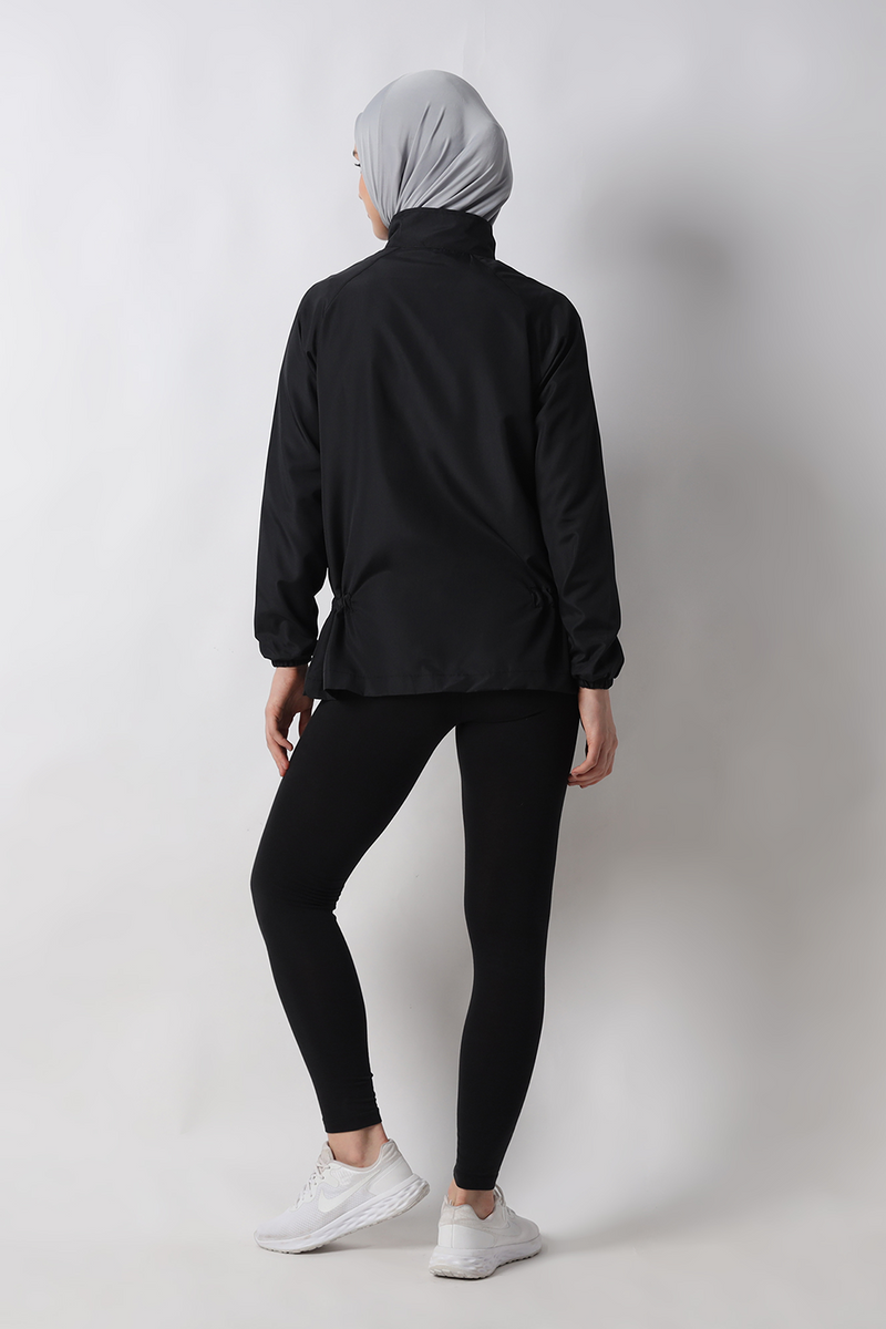 HIA Everywear Ajwa Jacket Olahraga Wanita Bahan Parasut - Black