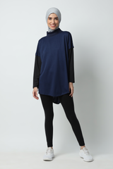 Nazafarin Oversized Top - Navy