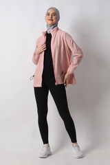 HIA Everywear Ajwa Jacket Olahraga Wanita Bahan Parasut - Pink