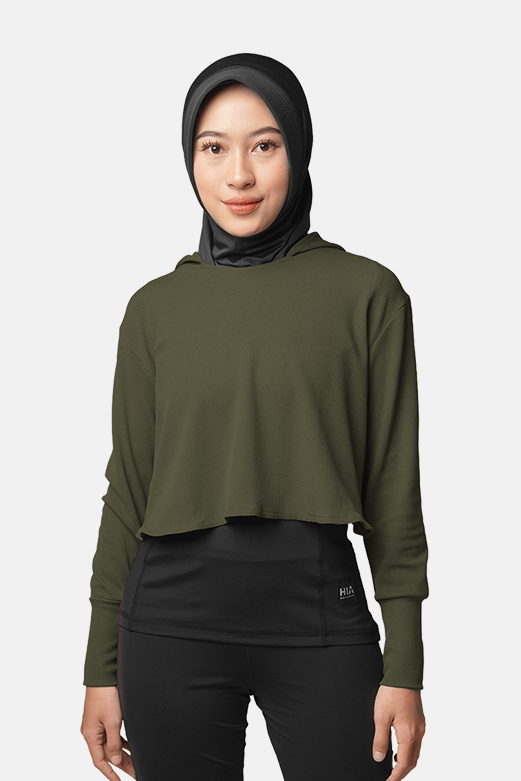 Seema Crop Top -Army