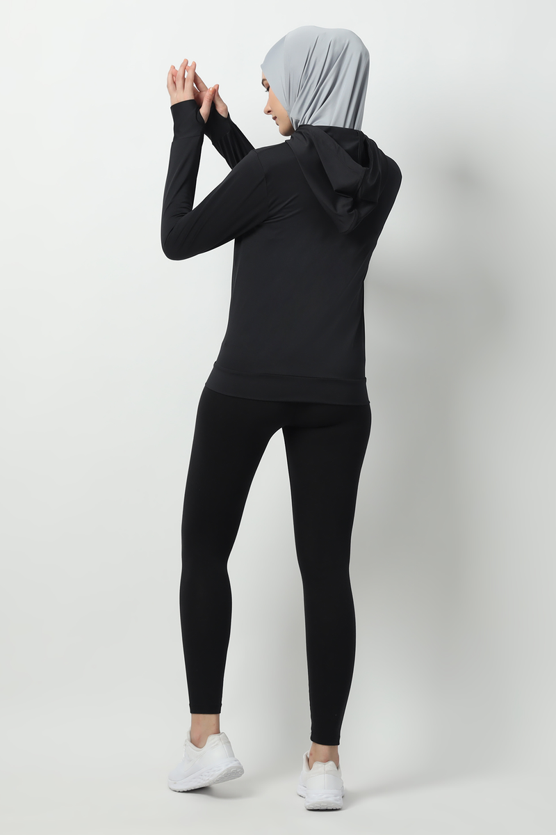 Deenara Jacket Olahraga Wanita Hacktive Fabric Premium - Black