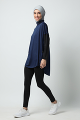 Nazafarin Oversized Top - Navy