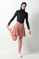 Kaleeva Short-Skirt Legging - Full Pink Salmon