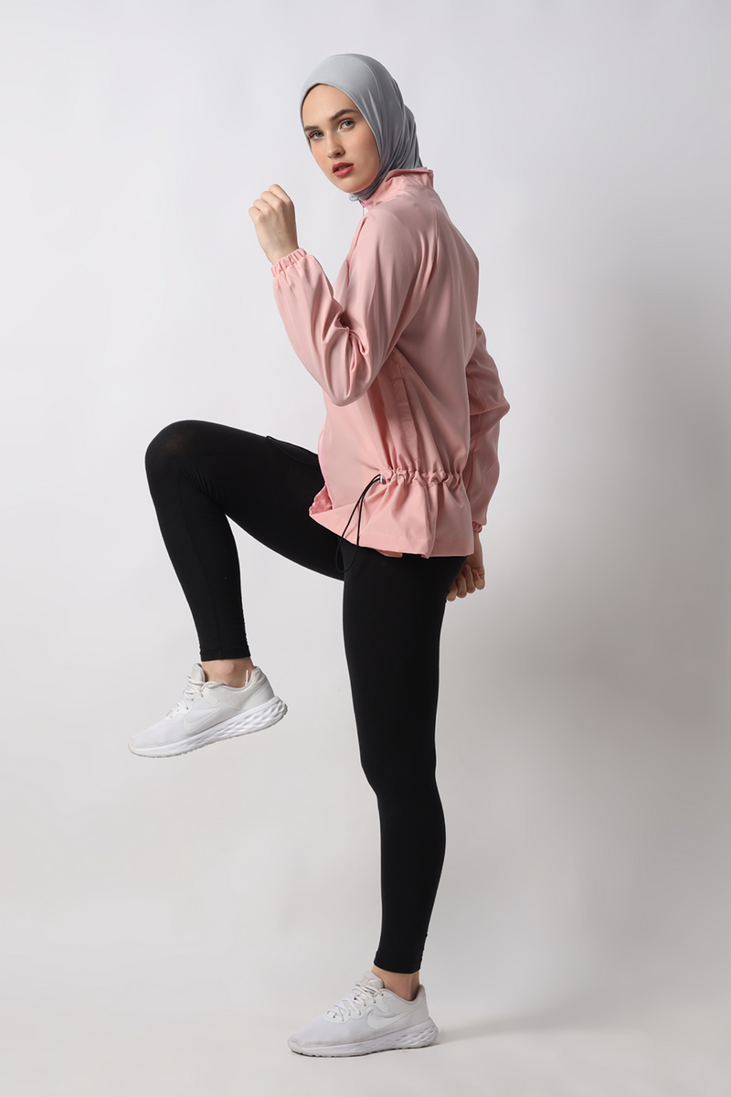 HIA Everywear Ajwa Jacket Olahraga Wanita Bahan Parasut - Pink