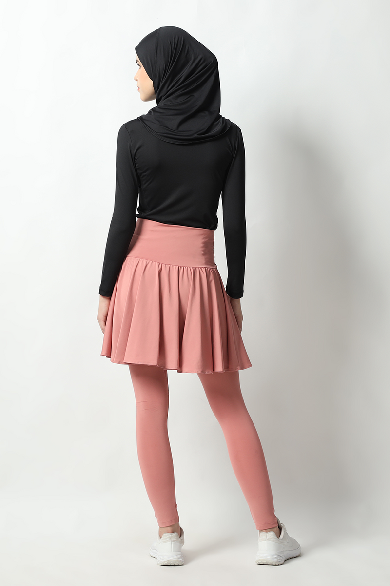 Kaleeva Short-Skirt Legging - Full Pink Salmon