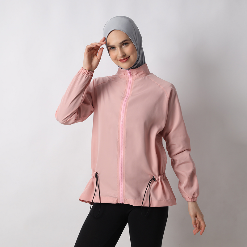 HIA Everywear Ajwa Jacket Olahraga Wanita Bahan Parasut - Pink