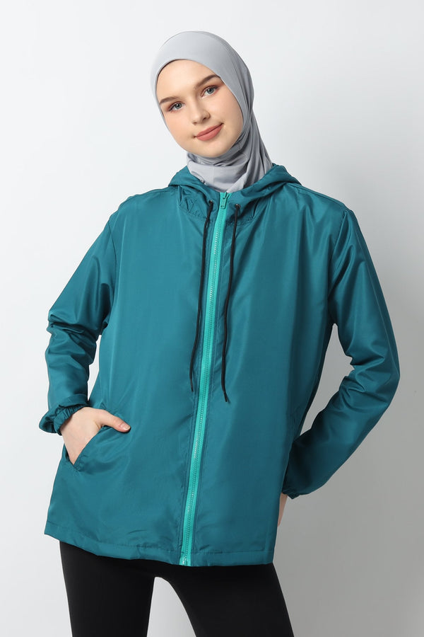 🎁 Zunaira Jacket Olahraga - Teal (100% off)