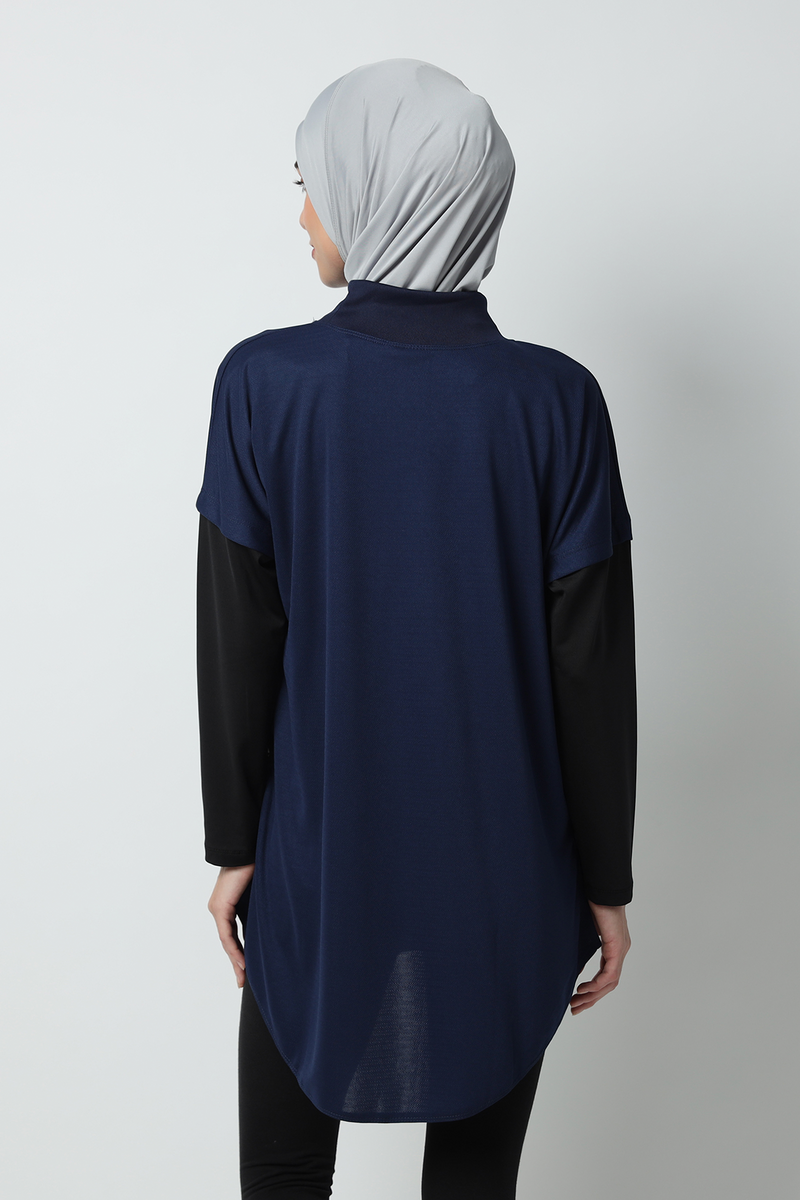 Nazafarin Oversized Top - Navy