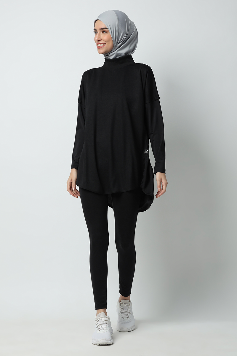 Nazafarin Oversized Top - Black