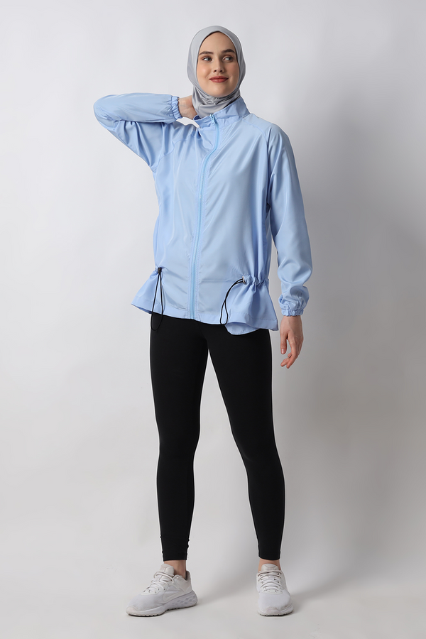 🎁 HIA Everywear Ajwa Jacket Olahraga Wanita Bahan Parasut - Blue (100% off)
