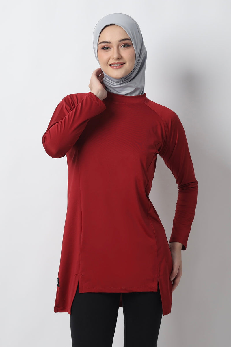 Devonee Long Top - Red Dahlia