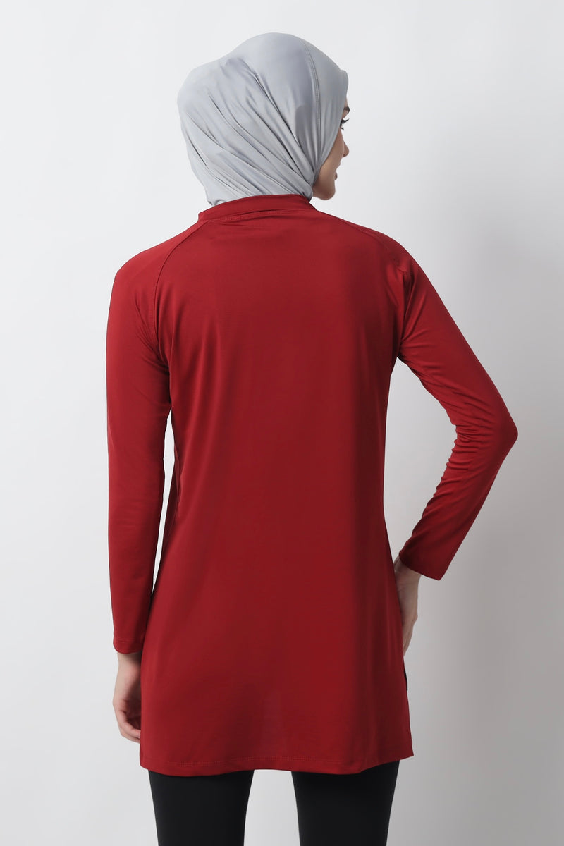 Devonee Long Top - Red Dahlia