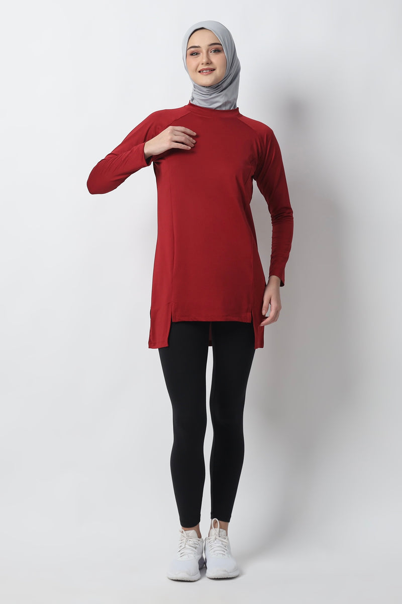 Devonee Long Top - Red Dahlia