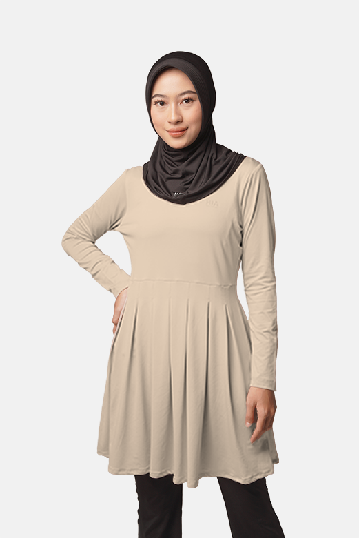 HIA Zaylin Baju Olahraga Wanita Dress Tennis - Almond