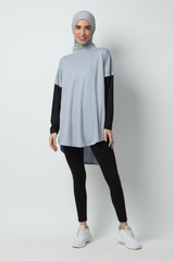 Nazafarin Oversized Top - Grey