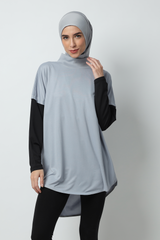 Nazafarin Oversized Top - Grey