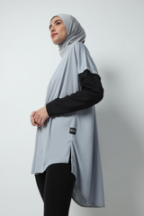 Nazafarin Oversized Top - Grey