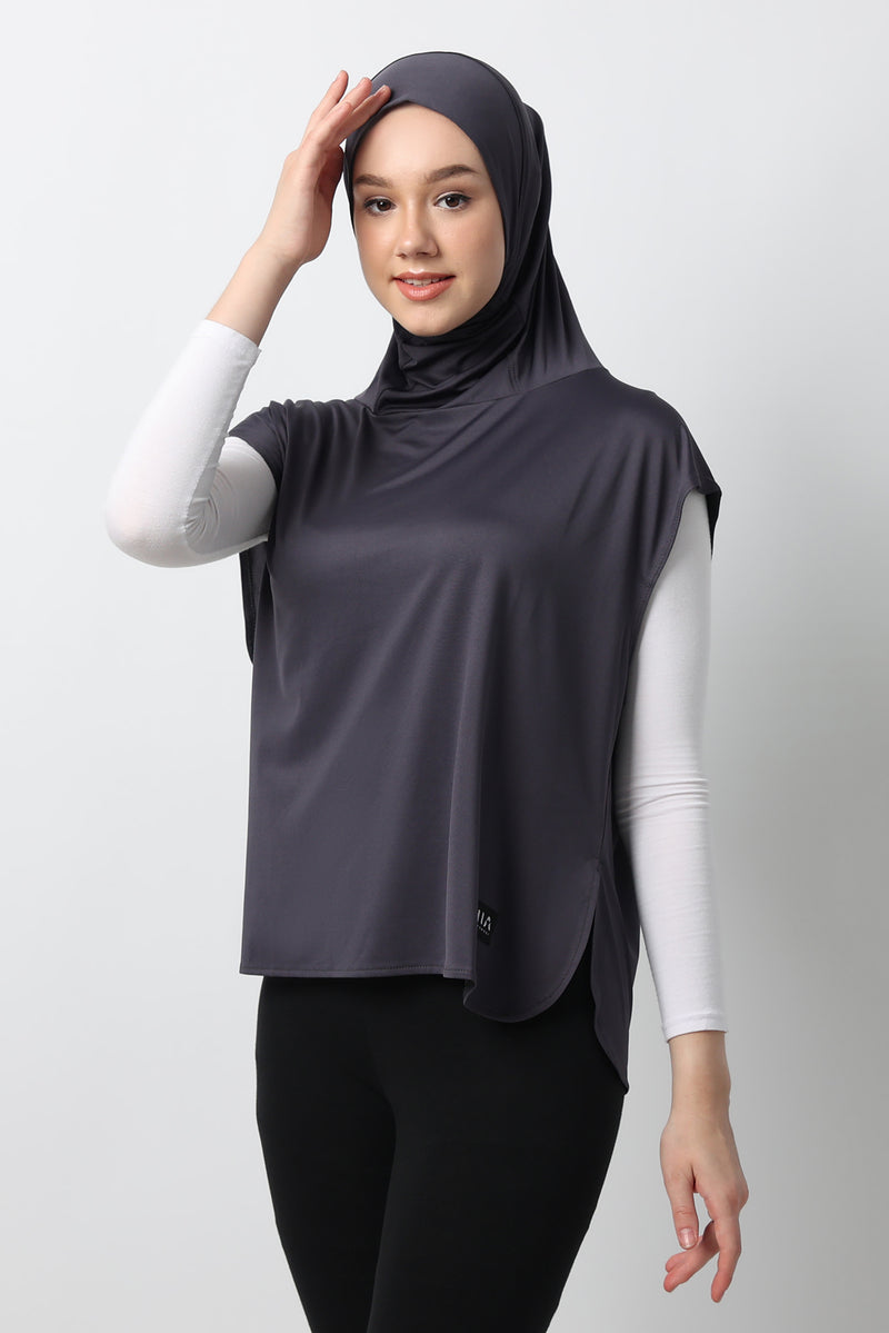 Ayessa Sport Hijab - Dark Grey