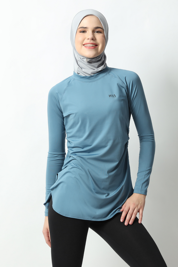 Shafa Body Fit Top - blue stone