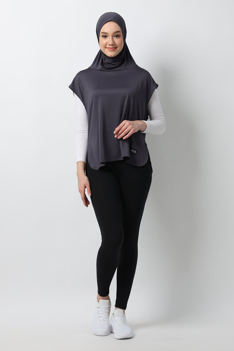 Ayessa Sport Hijab - Dark Grey