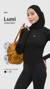 Lumi Lightweight Fabric Fitted Sport Shirt - Black