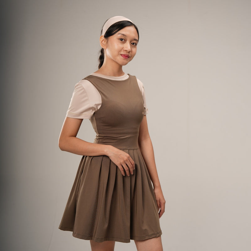 Nala Pleats Dress - Brown