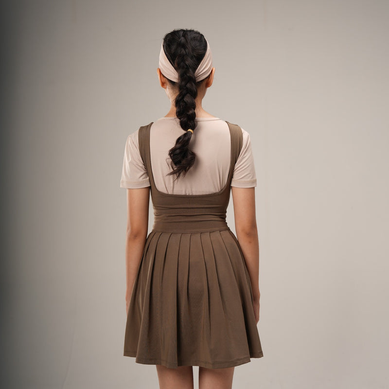 Nala Pleats Dress - Brown