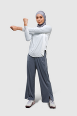 Lumi Drawstring Wide Pants - Cashmere Grey