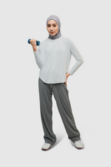 Lumi Sport Drawstring Sweatpants Gym Yoga Pilates - Light grey