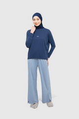 Lumi Drawstring Wide Pants - Light Blue