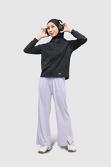 Lumi Drawstring Wide Pants - Icy Lilac