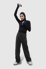 Lumi Sport Drawstring Sweatpants Gym Yoga Pilates - Black