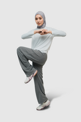 Lumi Sport Drawstring Sweatpants Gym Yoga Pilates - Light grey