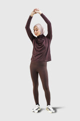 Lumi Fitted Sport Legging - Dark Brown