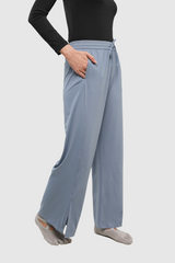 Lumi Drawstring Wide Pants - Cashmere Grey
