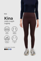 Kina Ankle Length Legging - Dark Brown