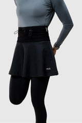 Kina 2in1 Skirt With Running Belt - Black