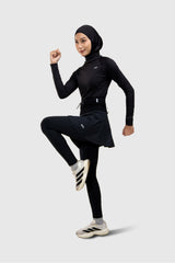 Kina 2in1 Skirt With Running Belt - Black