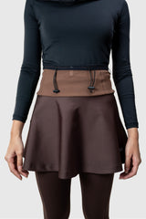 Kina 2in1 Skirt With Running Belt - Dark Brown