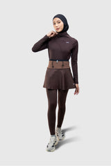 Kina 2in1 Skirt With Running Belt - Dark Brown