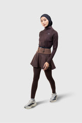 Kina 2in1 Skirt With Running Belt - Dark Brown