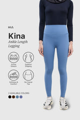 Kina Ankle Length Legging - Slate Blue