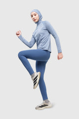 Kina Ankle Length Legging - Slate Blue